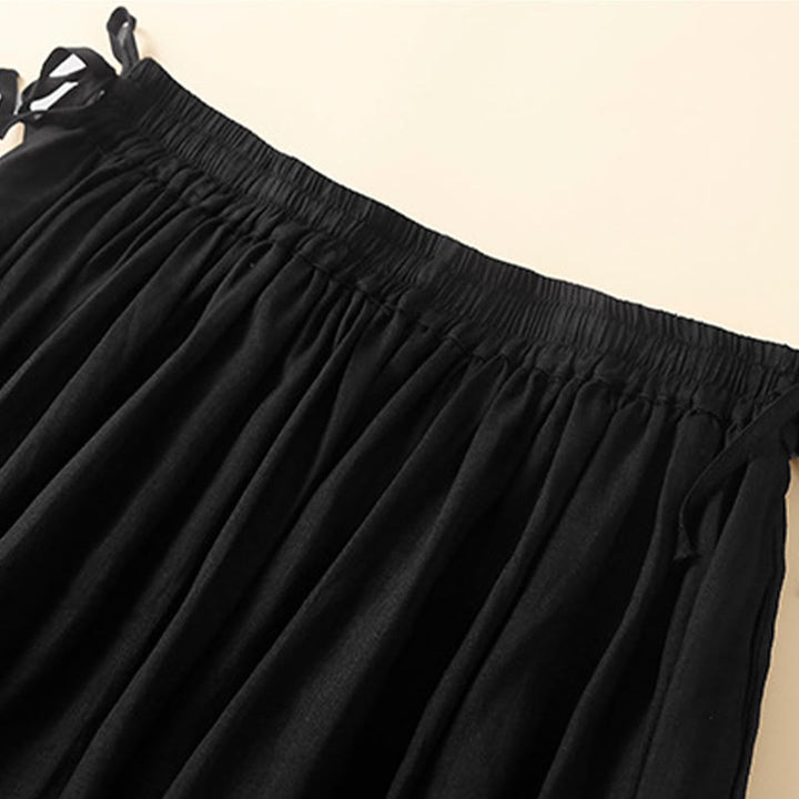 Jupe femme en coton uni à lacets et taille élastique avec poches Motif Buddha Stones - image 18