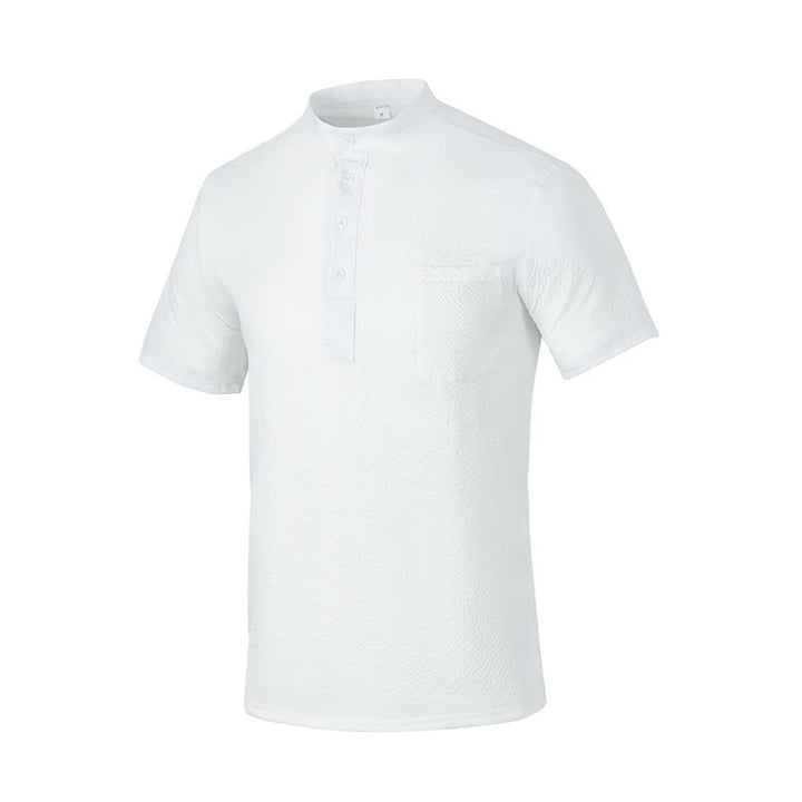 Polo à carreaux et demi-boutons pour homme, couleur unie, motif Buddha Stones, manches courtes - Blanc - US/UK/AU46，EU56 (3XL) - image 27
