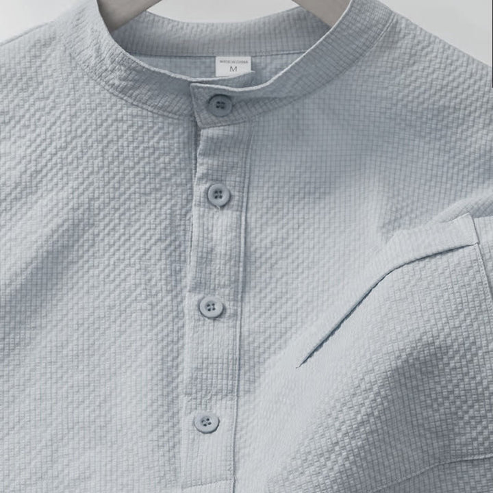 Polo à carreaux et demi-boutons pour homme, couleur unie, motif Buddha Stones, manches courtes - image 23