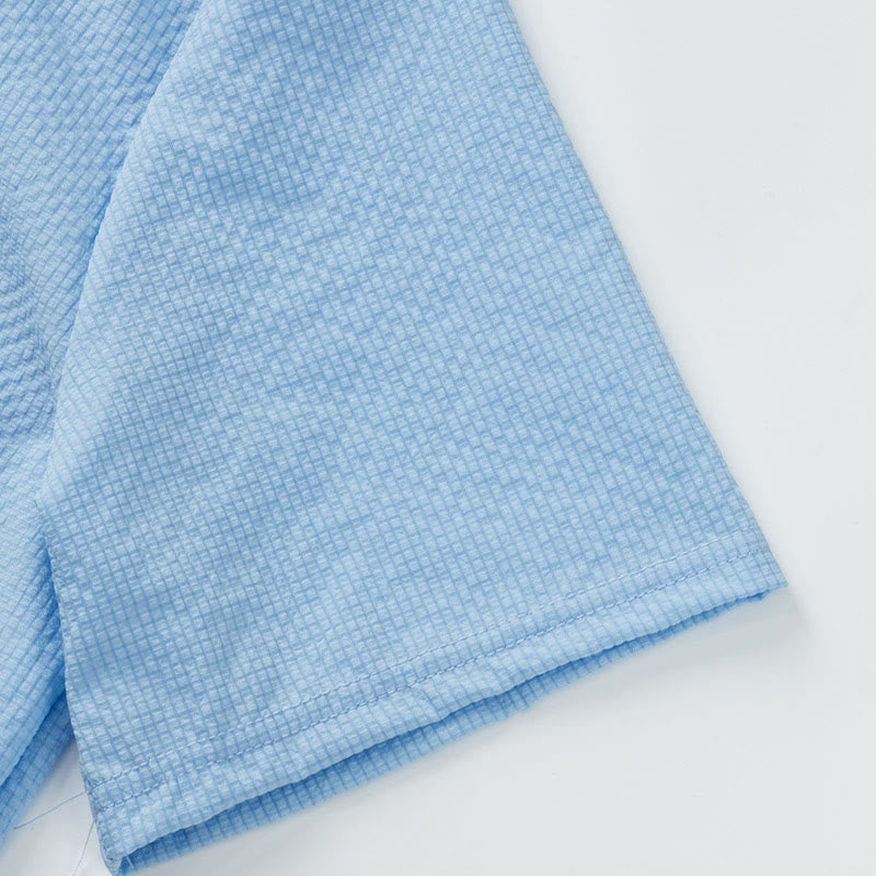 Polo à carreaux et demi-boutons pour homme, couleur unie, motif Buddha Stones, manches courtes - image 7