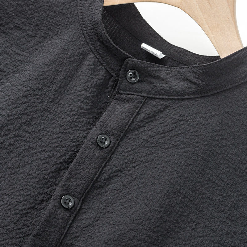 Polo à carreaux et demi-boutons pour homme, couleur unie, motif Buddha Stones, manches courtes - image 12