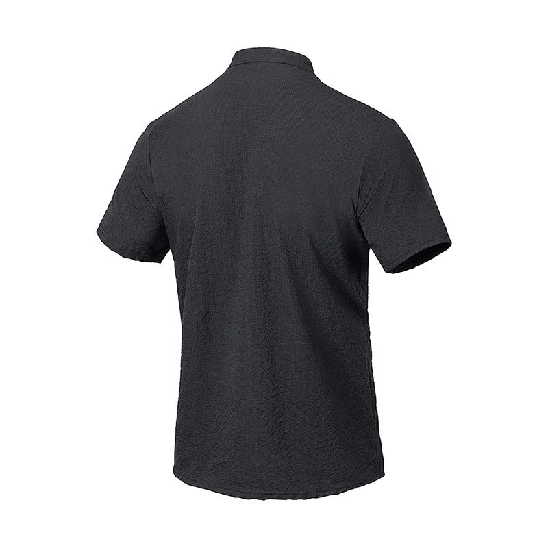 Polo à carreaux et demi-boutons pour homme, couleur unie, motif Buddha Stones, manches courtes - image 10