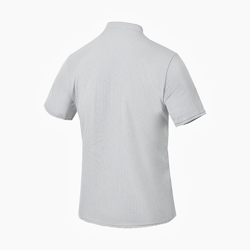 Polo à carreaux et demi-boutons pour homme, couleur unie, motif Buddha Stones, manches courtes - image 22