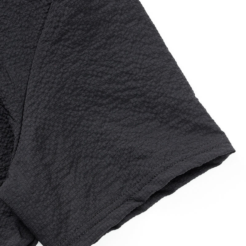 Polo à carreaux et demi-boutons pour homme, couleur unie, motif Buddha Stones, manches courtes