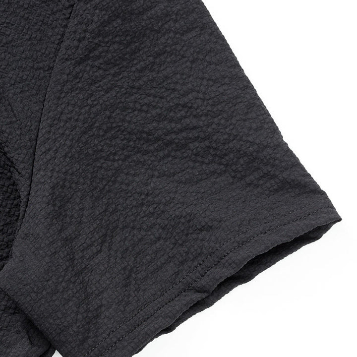 Polo à carreaux et demi-boutons pour homme, couleur unie, motif Buddha Stones, manches courtes