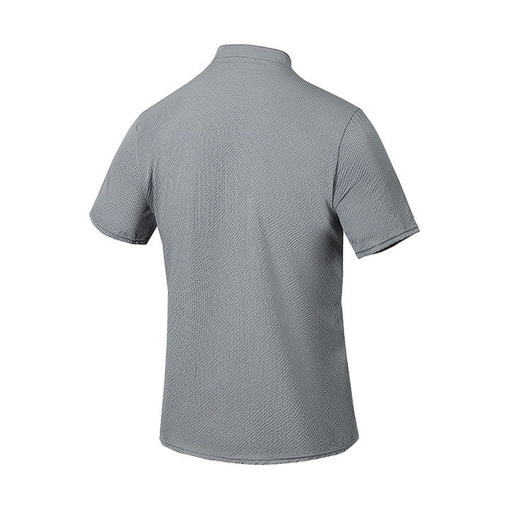 Polo à carreaux et demi-boutons pour homme, couleur unie, motif Buddha Stones, manches courtes - image 17