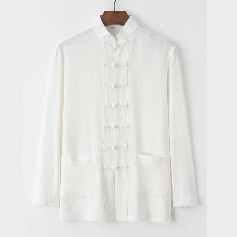 Ensemble 2 pièces pour homme, chemise à manches longues et pantalon en lin et coton, motif Buddha Stones - image 11