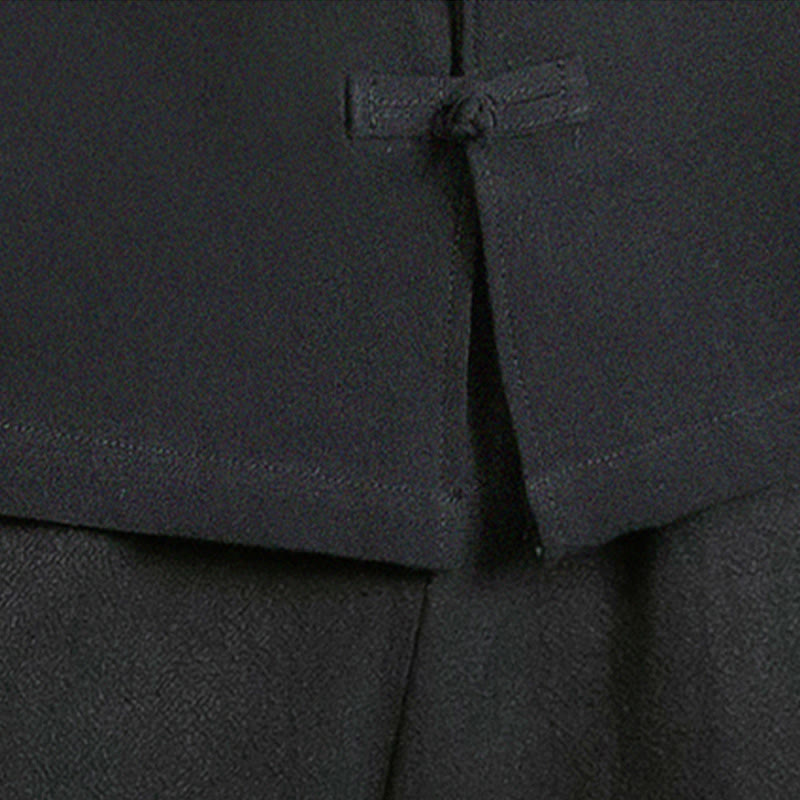 Chemise homme en coton à manches longues avec broderie de grue et boutons de Buddha Stones - image 27