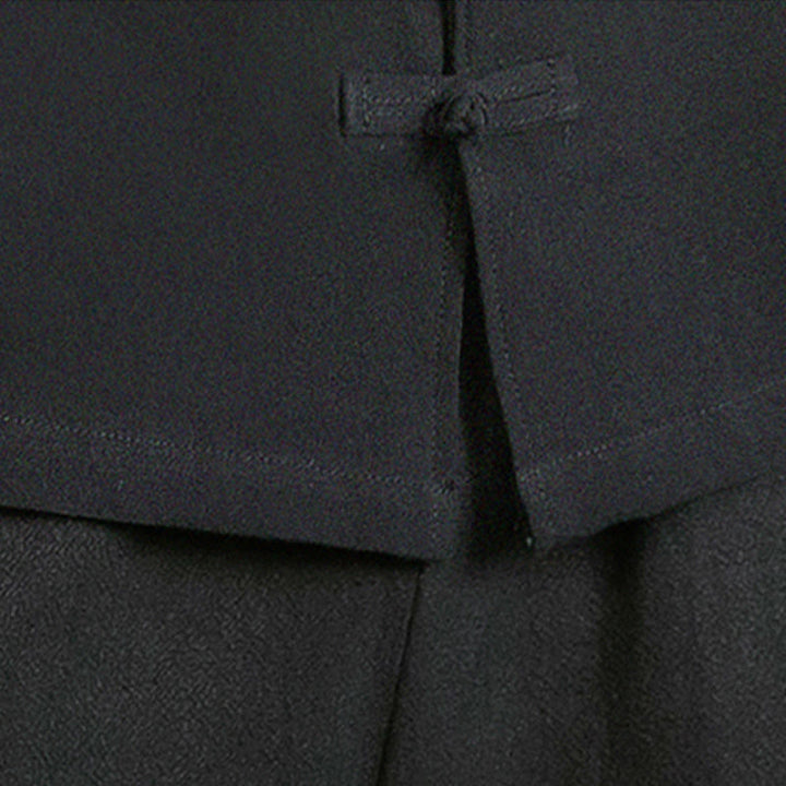 Chemise homme en coton à manches longues avec broderie de grue et boutons de Buddha Stones - image 27