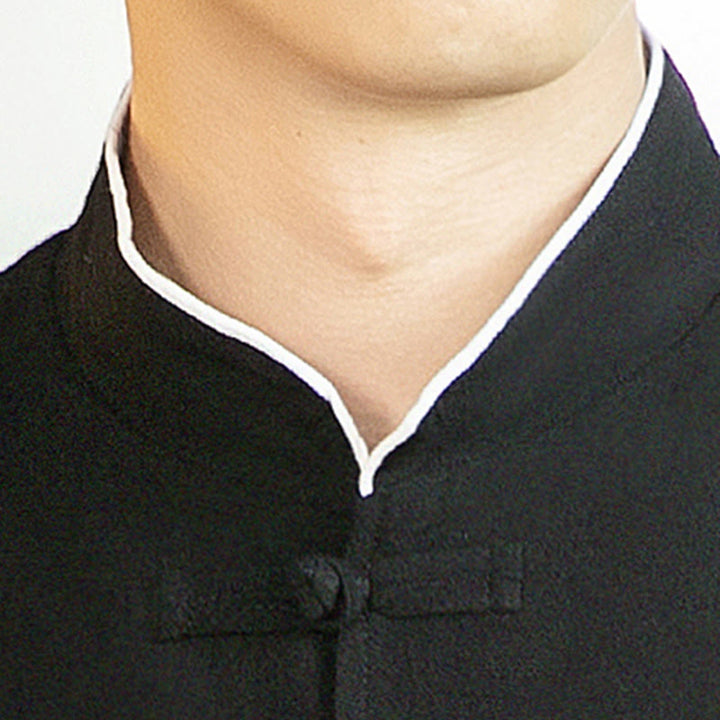 Chemise homme en coton à manches longues avec broderie de grue et boutons de Buddha Stones - image 24