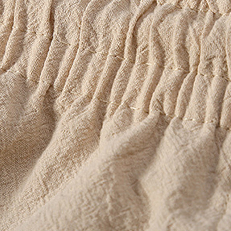 Ensemble 2 pièces pour homme, couleur unie, motif Buddha Stones, boutons grenouille, pantalon à manches courtes, en coton et lin - image 11