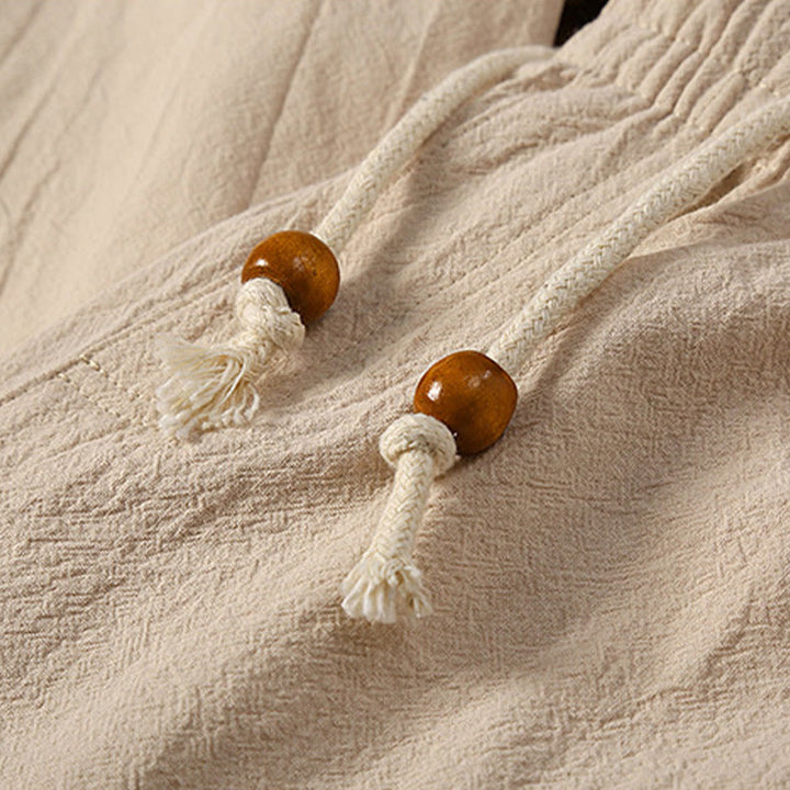 Ensemble 2 pièces pour homme, couleur unie, motif Buddha Stones, boutons grenouille, pantalon à manches courtes, en coton et lin - image 10