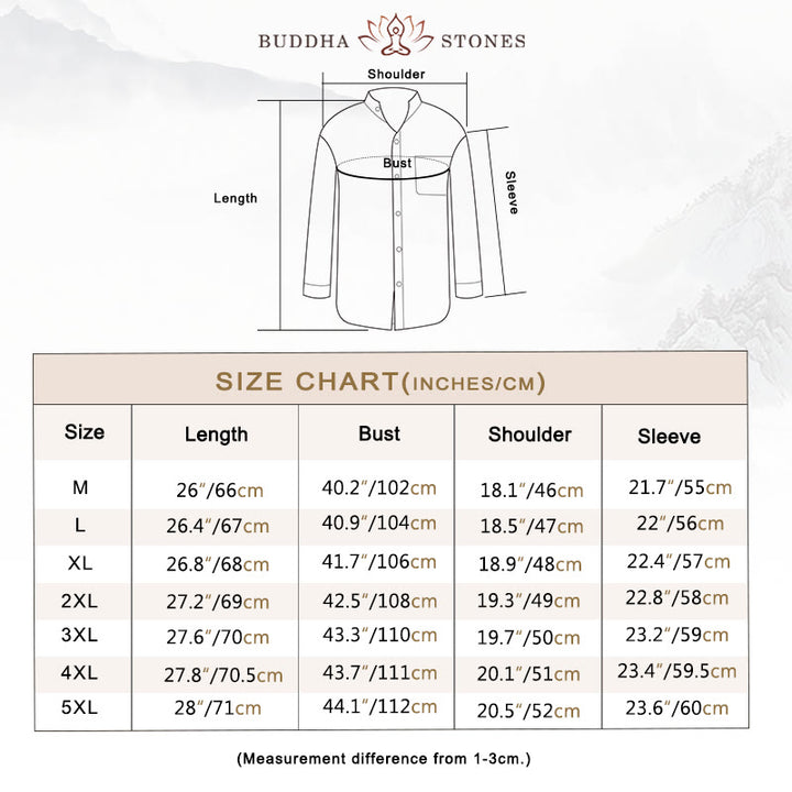Chemise à manches longues pour homme Buddha Stones avec poche et col montant, confortable - image 3