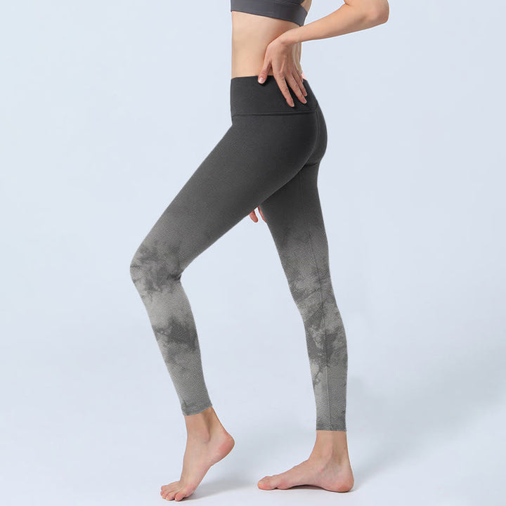 Leggings de yoga pour femme à imprimé floral dégradé Buddha Stones - image 3