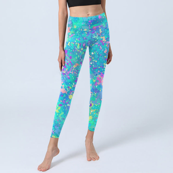 Leggings de yoga pour femme avec imprimé Buddha Stones Splash Ink - image 6