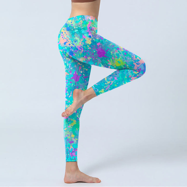 Leggings de yoga pour femme avec imprimé Buddha Stones Splash Ink - image 5