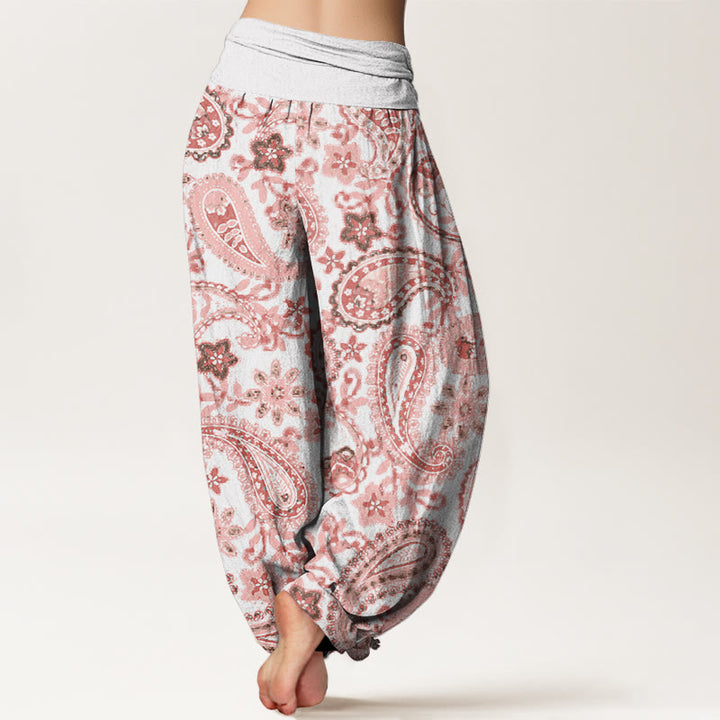Pantalon harem femme en coton à motif cachemire et Buddha Stones , taille élastique - image 6