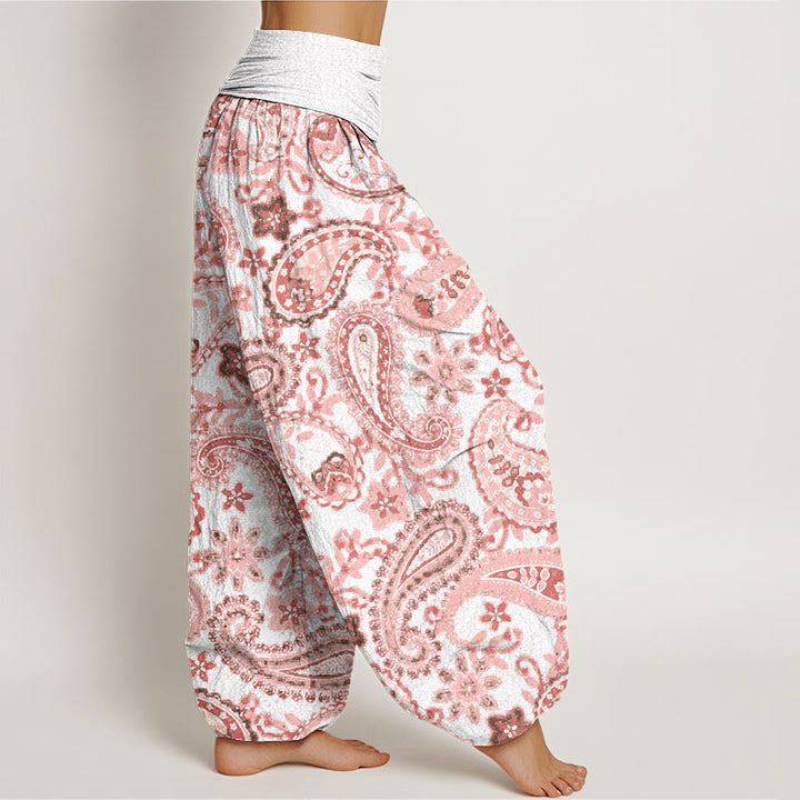 Pantalon harem femme en coton à motif cachemire et Buddha Stones , taille élastique - image 5
