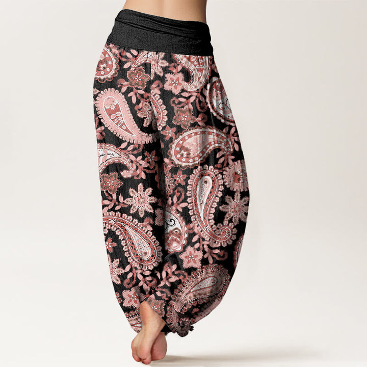 Pantalon harem femme en coton à motif cachemire et Buddha Stones , taille élastique - image 9