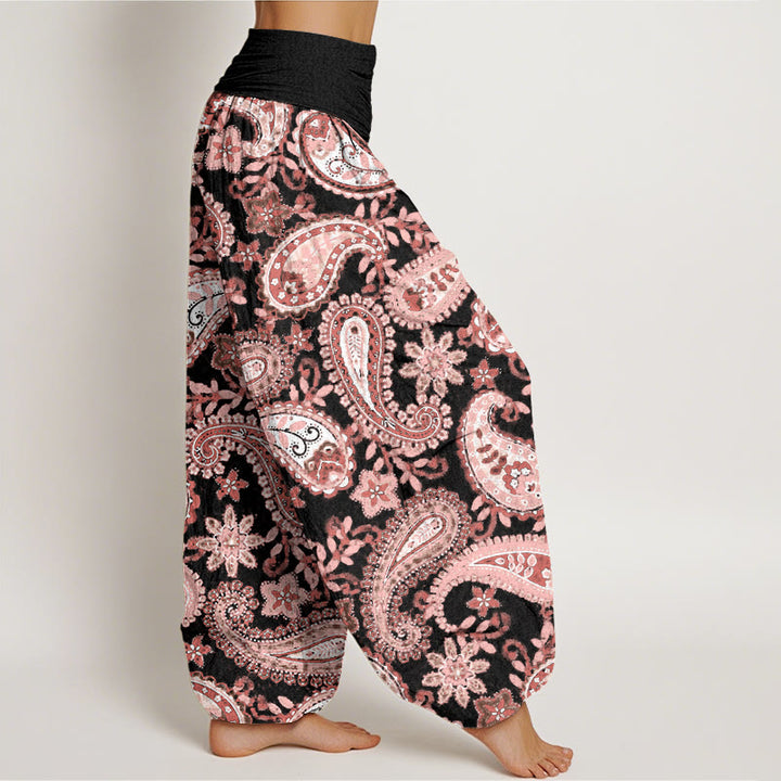 Pantalon harem femme en coton à motif cachemire et Buddha Stones , taille élastique - image 8