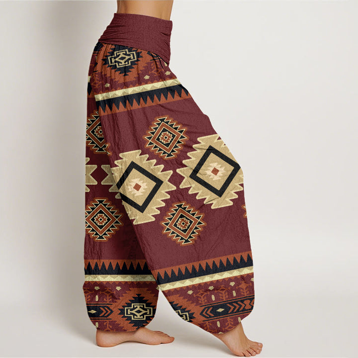Pantalon sarouel décontracté symétrique style Navajo pour femme, taille élastique, motif Buddha Stones - image 2