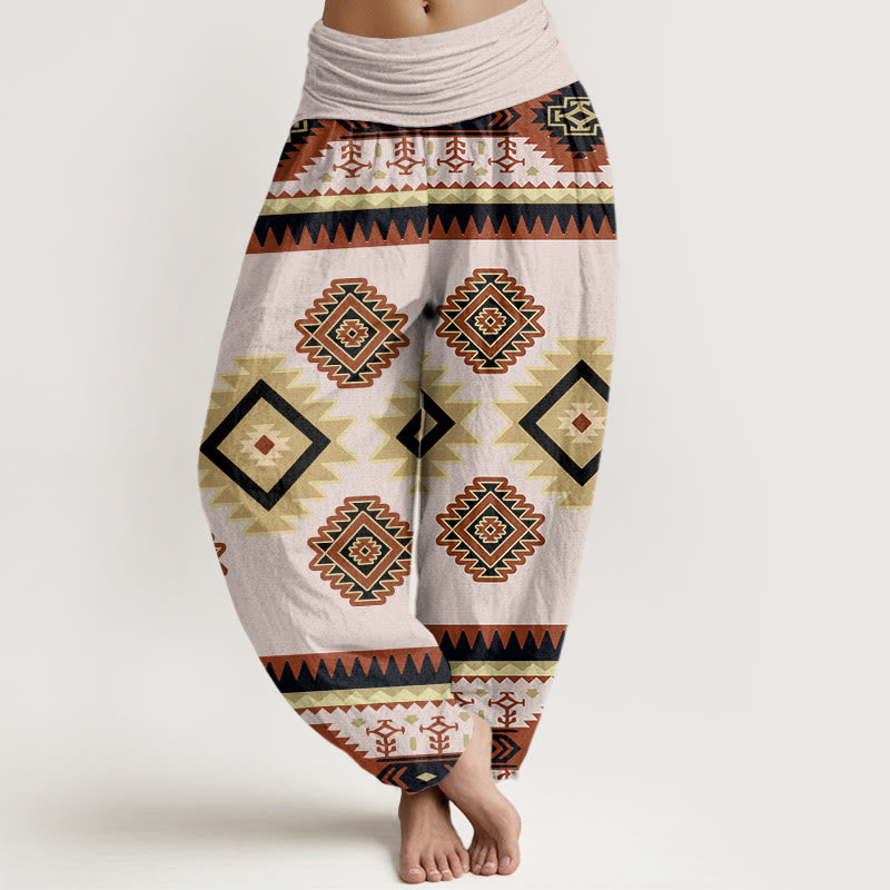 Pantalon sarouel décontracté symétrique style Navajo pour femme, taille élastique, motif Buddha Stones - LavandeBlush - US22，UK/AU26，EU54 (6XL) - image 4