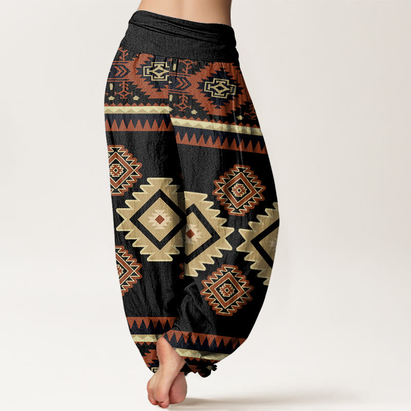 Pantalon sarouel décontracté symétrique style Navajo pour femme, taille élastique, motif Buddha Stones - image 10
