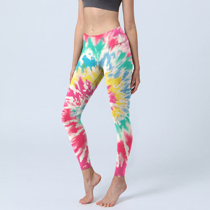 Leggings de yoga pour femme avec imprimé spirales et Buddha Stones - Rose foncé - US18，UK/AU22，EU50 (4XL) - image 0