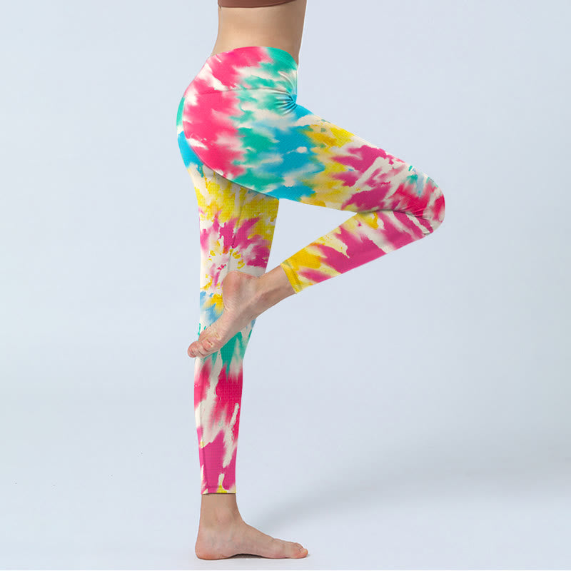 Leggings de yoga pour femme avec imprimé spirales et Buddha Stones - image 5