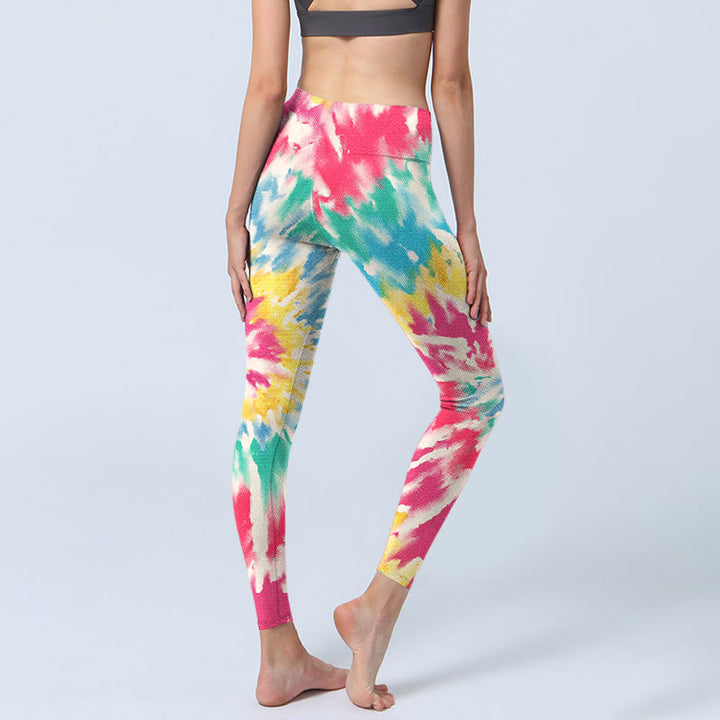 Leggings de yoga pour femme avec imprimé spirales et Buddha Stones - image 4