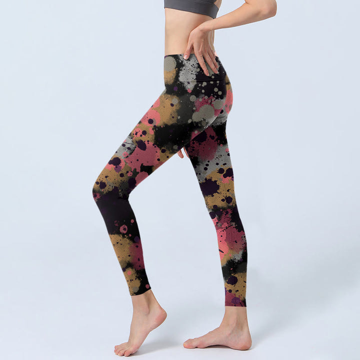 Leggings de yoga pour femme avec imprimé éclaboussures de Buddha Stones - image 2