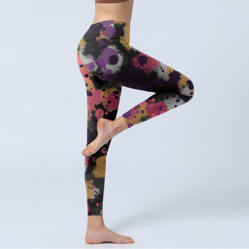 Leggings de yoga pour femme avec imprimé éclaboussures de Buddha Stones - image 4