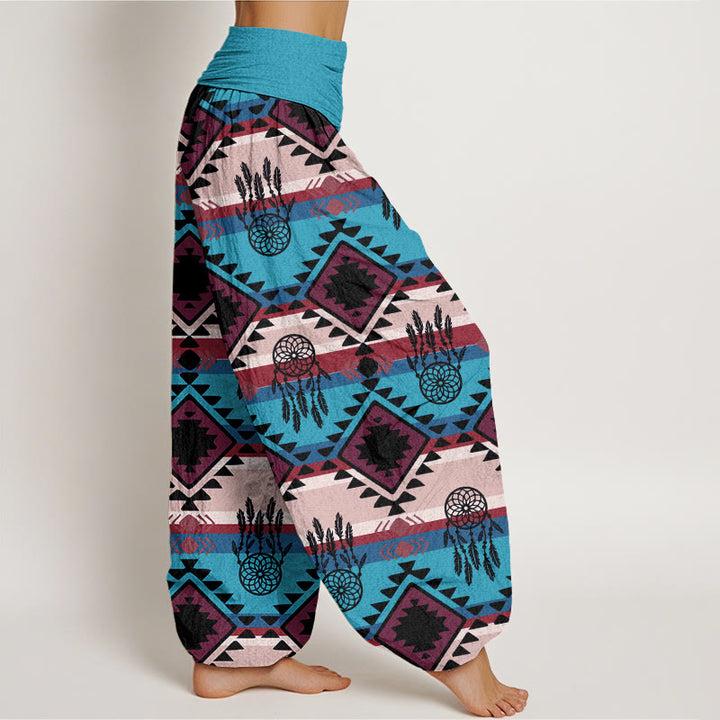 Pantalon Buddha Stones décontracté symétrique à motif attrape-rêves style textile Navajo pour femme, taille élastique - image 2
