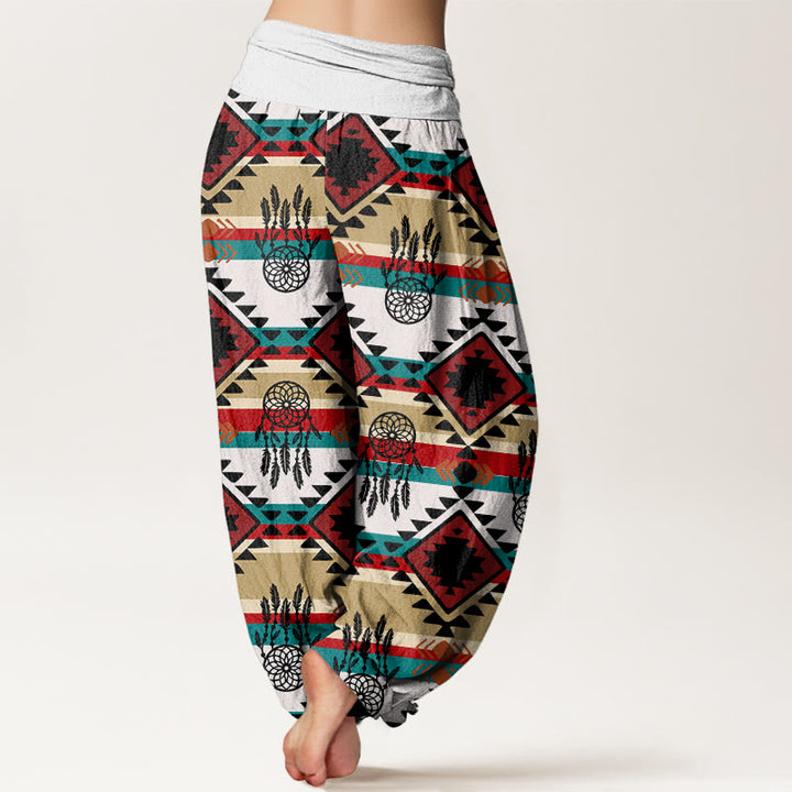 Pantalon Buddha Stones décontracté symétrique à motif attrape-rêves style textile Navajo pour femme, taille élastique - image 7