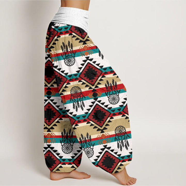 Pantalon Buddha Stones décontracté symétrique à motif attrape-rêves style textile Navajo pour femme, taille élastique - image 6