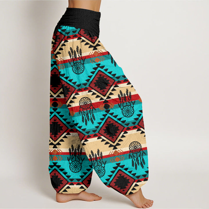 Pantalon Buddha Stones décontracté symétrique à motif attrape-rêves style textile Navajo pour femme, taille élastique - image 9