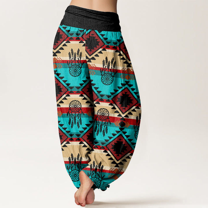 Pantalon Buddha Stones décontracté symétrique à motif attrape-rêves style textile Navajo pour femme, taille élastique - image 10