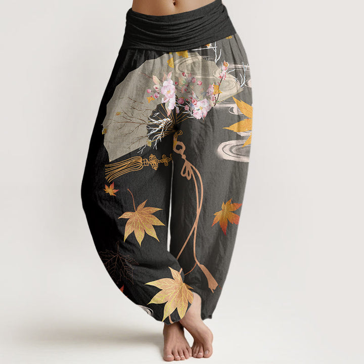 Pantalon Buddha Stones d'érable et nuages - Noir - US22，UK/AU26，EU54 (6XL) - image 1