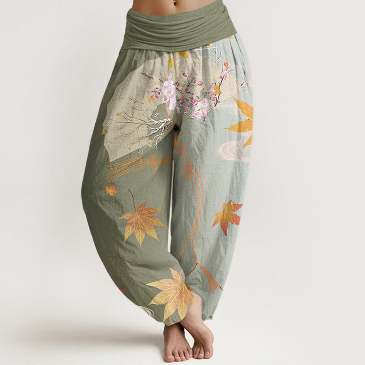 Pantalon Buddha Stones d'érable et nuages - Vert foncé - US22，UK/AU26，EU54 (6XL) - image 5