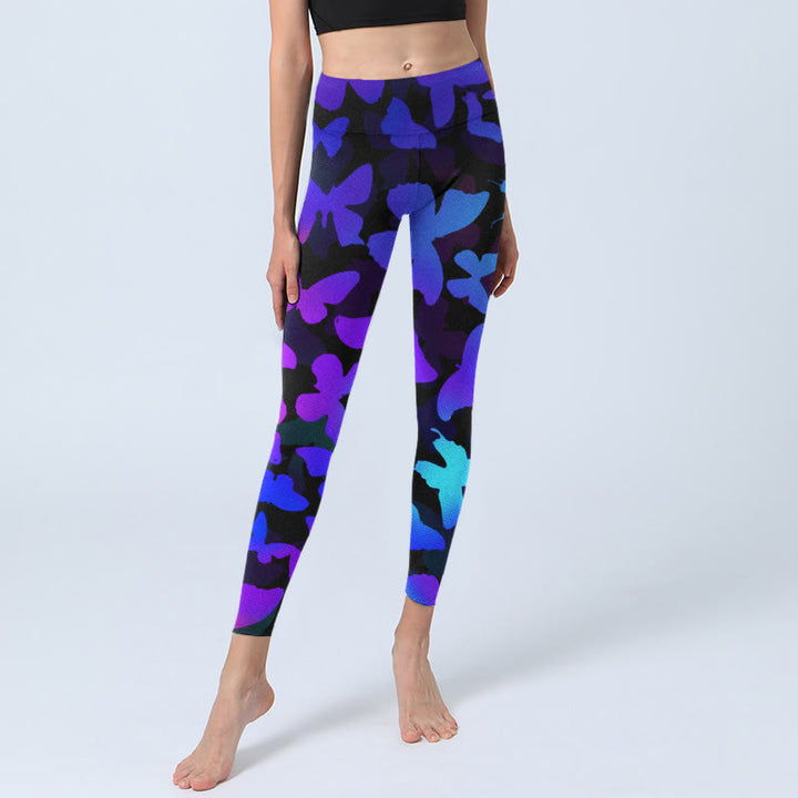 Leggings de yoga pour femme avec imprimé papillon et dégradé de Buddha Stones - image 5