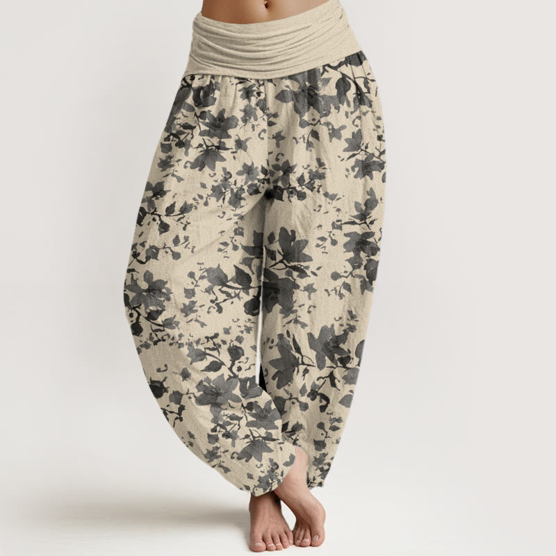 Pantalon sarouel taille élastique pour femme, motif Buddha Stones - Beige - US22，UK/AU26，EU54 (6XL) - image 1