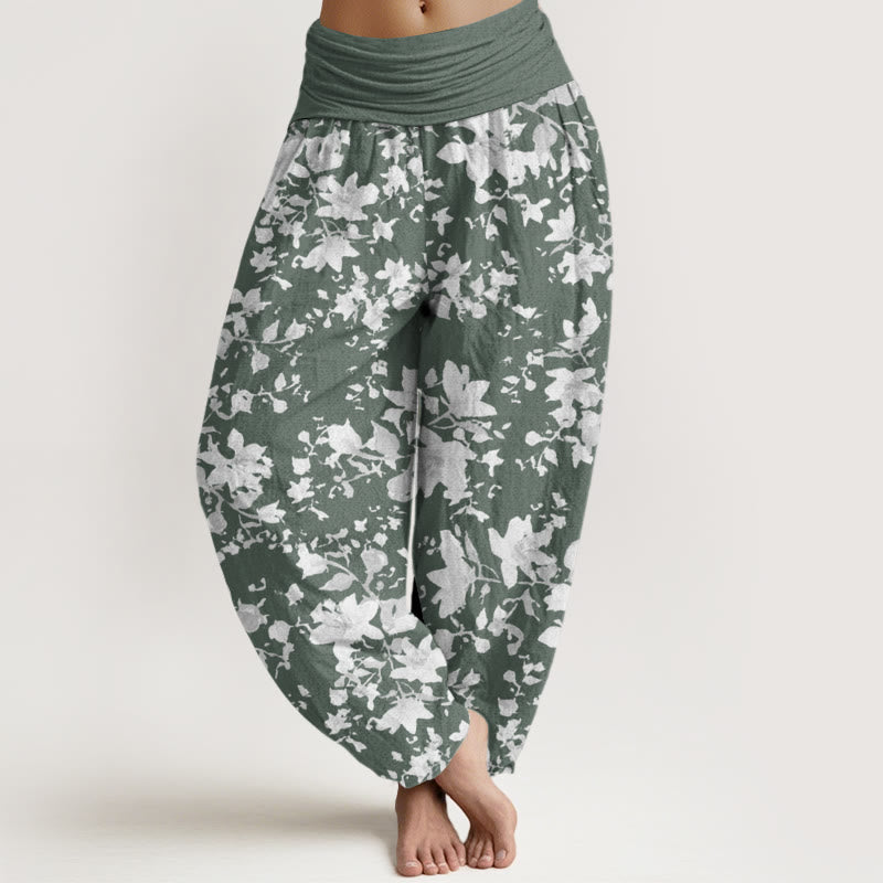 Pantalon sarouel taille élastique pour femme, motif Buddha Stones - Vert foncé - US22，UK/AU26，EU54 (6XL) - image 5