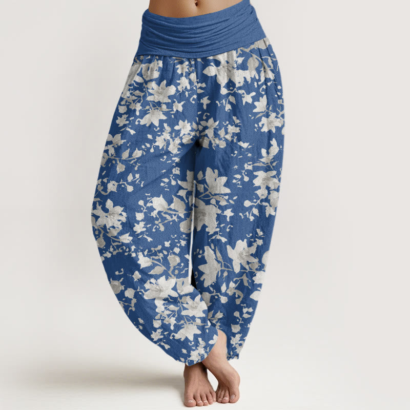 Pantalon harem à taille élastique pour femme , Buddha Stones, en coton - SteelBlue - US22，UK/AU26，EU54 (6XL) - image 7