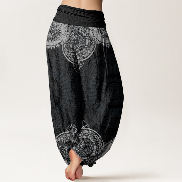 Pantalon sarouel à taille élastique pour femme, motif mandala circulaire, Buddha Stones - image 1