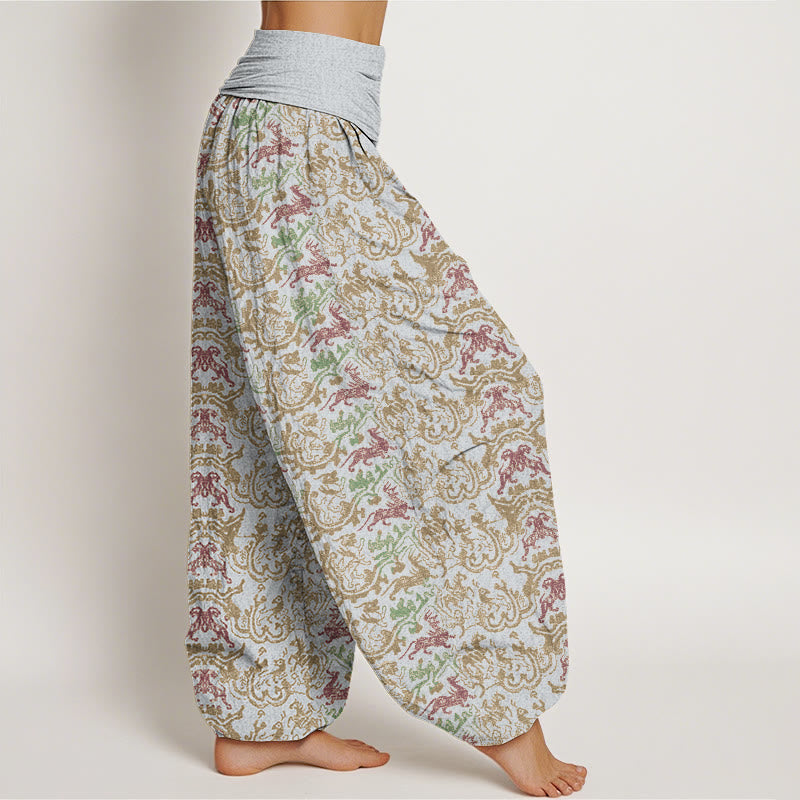 Pantalon sarouel à taille élastique pour femme, motif animal et rayures, motif Buddha Stones - image 7