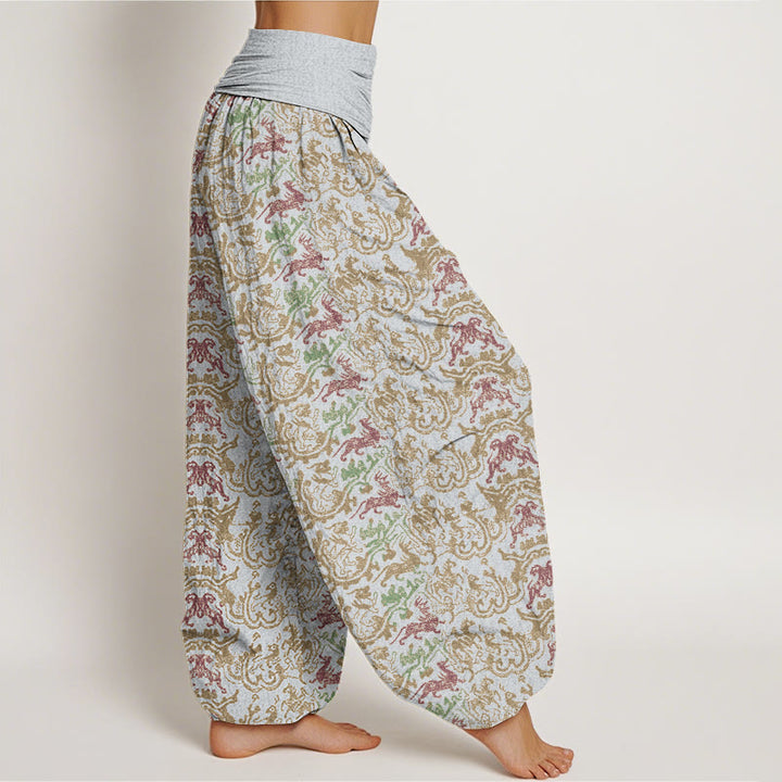 Pantalon sarouel à taille élastique pour femme, motif animal et rayures, motif Buddha Stones - image 7
