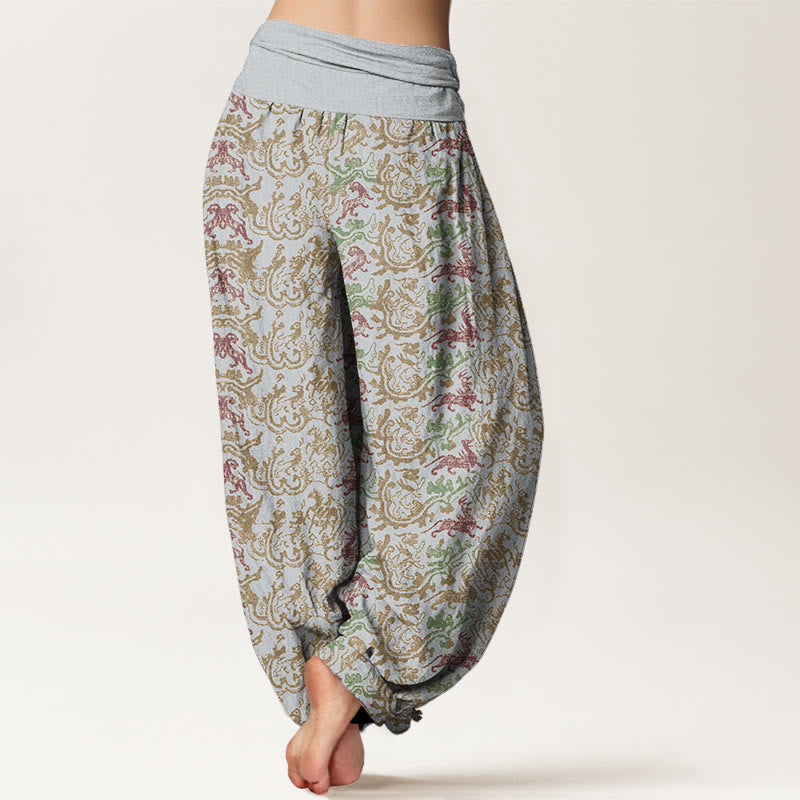 Pantalon sarouel à taille élastique pour femme, motif animal et rayures, motif Buddha Stones - image 6
