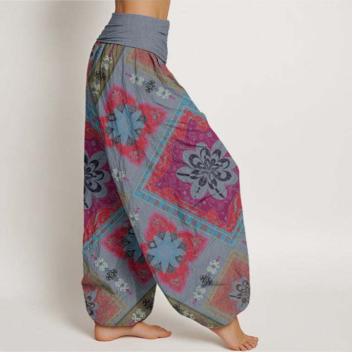 Pantalon sarouel à taille élastique pour femme, motif floral géométrique en forme de losange, Buddha Stones - image 7