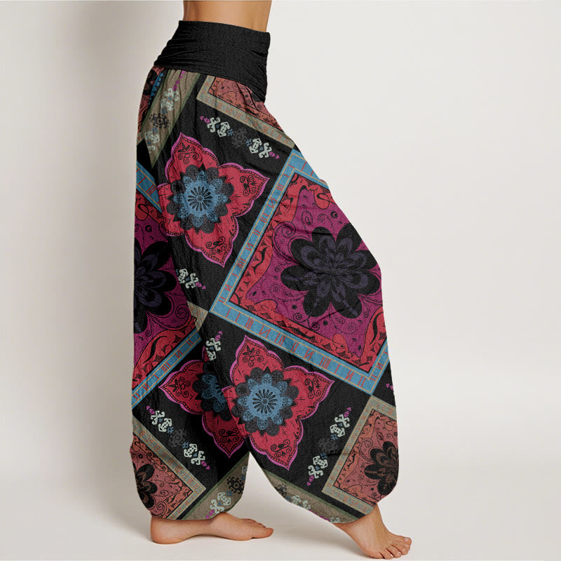 Pantalon sarouel à taille élastique pour femme, motif floral géométrique en forme de losange, Buddha Stones - image 10
