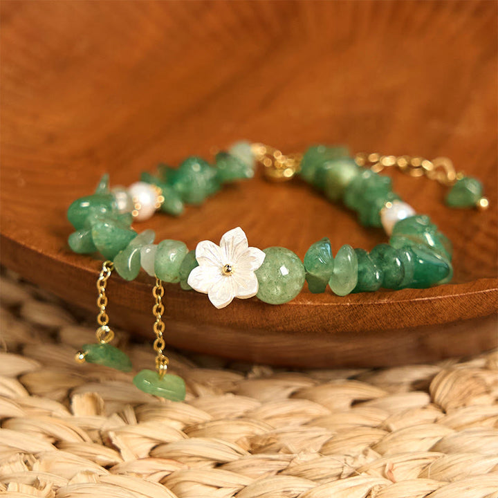 Bracelet de guérison en cristal de fleur de cristal Super Seven en quartz fraise vert et quartz fraise naturel Buddha Stones